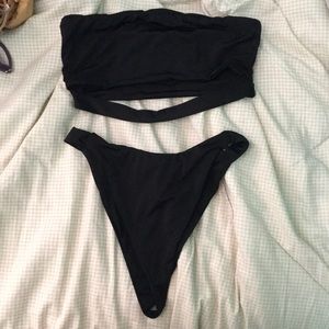 Naked swim swear bandeau and high waisted bikini
